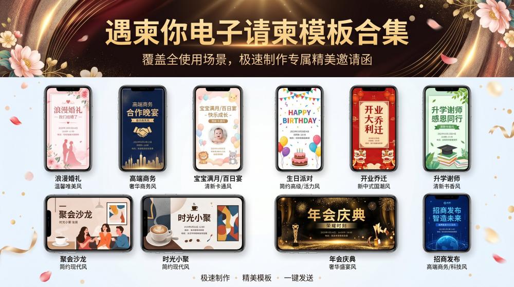 软萌卡通手绘风宝宝宴电子请柬✨治愈又独特，宝妈闭眼抄作业